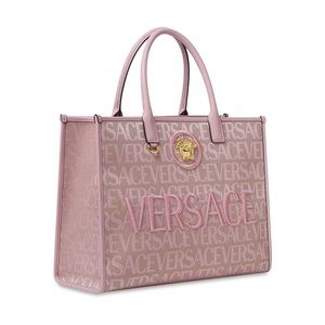 *NWT* VERSACE MEDUSA MONOGRAM CANVAS TOTE BAG IN STUNNING PINK/GOLD